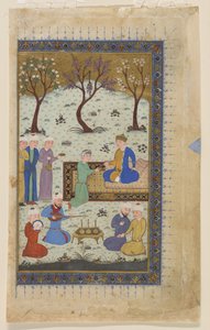 A Prince Enthroned Surrounded by Attendants