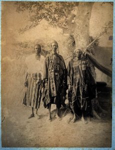 Three Senegalese Men in Traditional Costume by African