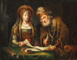 Esther and Mordecai by After Arent de Gelder