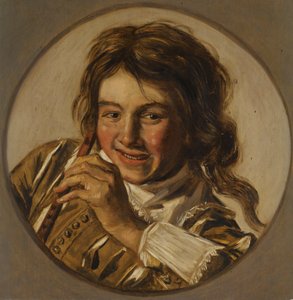 Laughing boy with a flute