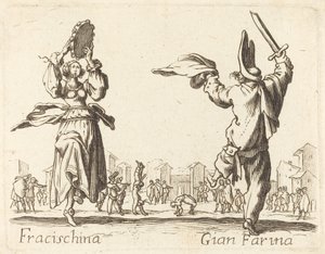 Fracischina and Gian Farina by After Jacques Callot