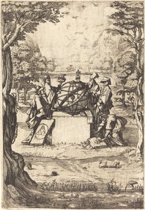 Frontispiece for the Sacred Cosmologia (Title With Astrologers) by After Jacques Callot