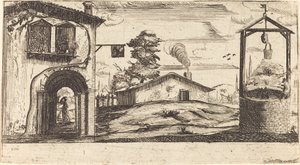 Landscape with a Well by After Jacques Callot