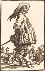 Noble Man with Mantle Trimmed in Fur, Holding his Hands Behind his Back by After Jacques Callot