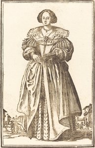 Noble Woman with Fan by After Jacques Callot