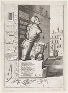 Statue of Pasquin in the House of Cardinal Ursino by After Nicolas Beatrizet.