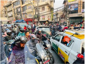 Traffic in Kathmandu, 2023 by Agnes Girardon