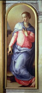 The Virgin, right hand panel of an Annunciation, 1555 by Agnolo Bronzino