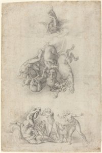 The Fall of Phaethon by Agnolo Bronzino or Giulio Clovio after Michelangelo