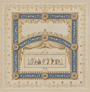 Ceiling Designs in the Antique Manner, with Central Scenes of the Gods in Friezes by Agostino (attr.) Brunias