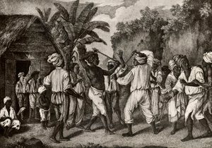 Cudgeling Match between English and French Negroes on Island of Dominica, Santo Domingo by Agostino Brunias
