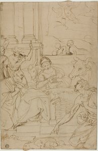 Adoration of the Shepherds by Agostino Carracci