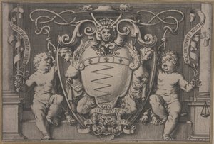 Coat of Arms of Cardinal Filippo Sega by Agostino Carracci