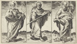 James the Lesser, James the Greater, and Matthias (Christ, Mary, John the Baptist, and the Apostles) by Agostino Carracci