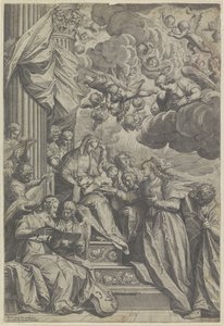 Mystical Marriage of Saint Catherine by Agostino Carracci