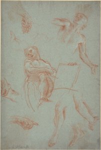 Sheet of Studies with Figures, Hands, and Feet