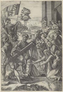 Christ Collapses Under the Weight of the Cross by Agostino Veneziano