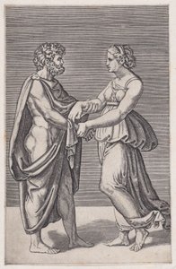 Man and Woman Holding Hands, 1516-17 by Agostino Veneziano