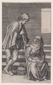 Peasant and a Woman with Eggs, ca. 1514-36 by Agostino Veneziano