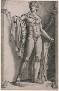 Speculum Romanae Magnificentiae: Apollo Belvedere, ca. 1514-36 by Agostino Veneziano