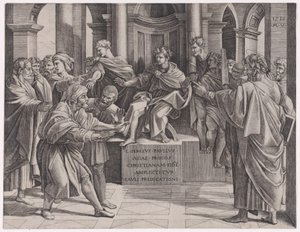 The Blinding of Elymas, dated 1516 by Agostino Veneziano
