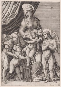 The Virgin, the Infant Christ, Infant Saint John, and Two Angels