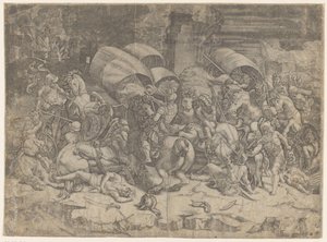 Battle Between Romans and Carthaginians, ca. 218-201 BC by Agostino Veneziano