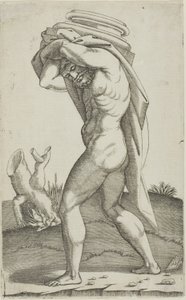 Man Carrying the Base of a Column