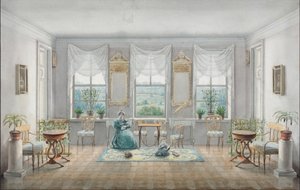 The Drawing Room in the Manor House Gorki by Agrafena Dmitrievna Blagovo
