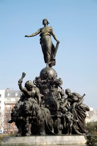 The Tank of the Nation or Triumph of the Republic. Symbol of Universal Suffrage. Standing on a Tank Fired by Two Lions (Symbol of Popular Force), Marianne is Surrounded by the Allegories of Labour, Justice, Peace and Abundance