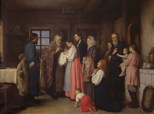 The Christening, 1873 by Akim Egorovich Karneev