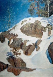 Snow-Covered Rocks at Kalela by Akseli Valdemar Gallen Kallela