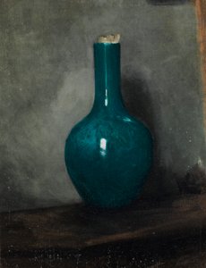 Blue Vase on Grey Background