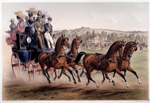 Mail coach, the return of races Print by Albert Adam 19th century Paris, Musee Carnavalet by Albert Adam