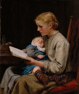 Rose and Bertha Gugger by Albert Anker