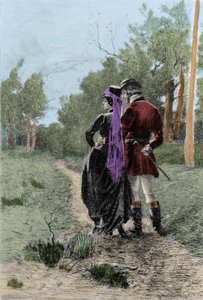 Illustration of the novel Madame Bovary by Gustave Flaubert (1821-1880). Illustration by Albert Fourie (1854-1937)