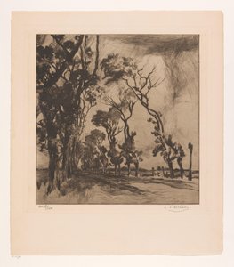 Landscape with Avenue Towards Ostend by Albert Baertsoen (signed by artist)