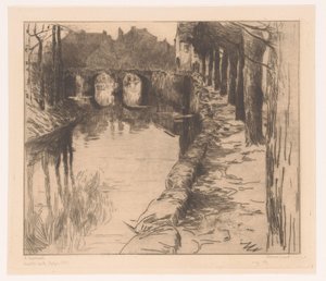Old Bridge over a Canal in Diksmuide by Albert Baertsoen