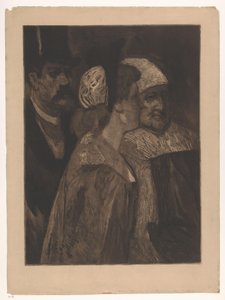 Two Women and a Man with Top Hat (The Three Contemporaries) by Albert Bertrand