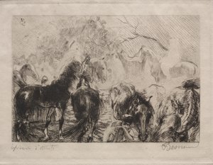 Horse Market in Algiers by Albert Besnard