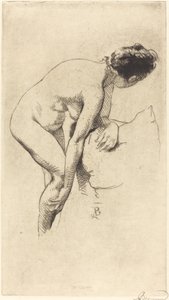 Nude Holding Her Leg by Albert Besnard