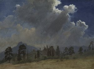 Fir Trees and Storm Clouds by Albert Bierstadt