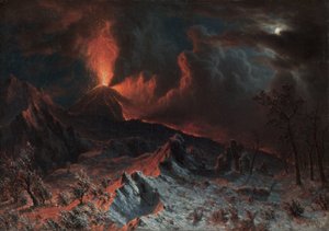 Mount Vesuvius at Midnight by Albert Bierstadt