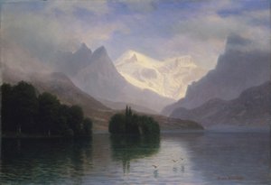 Mountain Scene by Albert Bierstadt