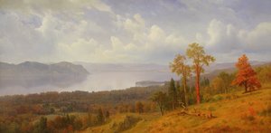 View on the Hudson Looking Across the Tappen Zee Towards Hook Mountain by Albert Bierstadt