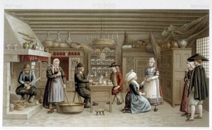 19th century Breton costumes and interior - in 