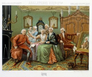 English Bourgeois in Their Interior by Albert Charles August Racinet