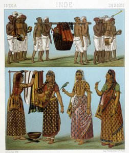 Funeral (Top) and laundry (Bottom) in India. Illustration in 