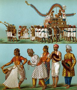 India, parades, music, dances, from Le Costume Historique, Volume I