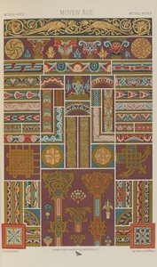 Middle Ages, plate 40 from Polychromatic Ornament: One Hundred Plates in Gold, Silver and Colours, 1873 by Albert Charles August Racinet